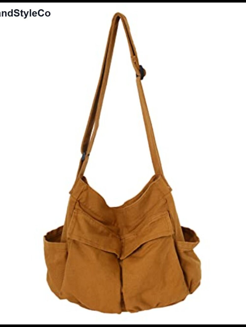 Canvas Messenger Bag Large Hobo Crossbody Shoulder Tote with Pocket